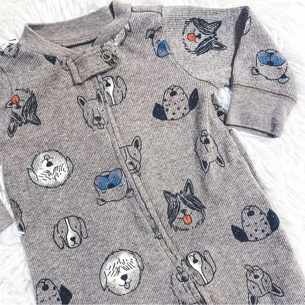 CARTER’S • Animal Puppy Dog Print Zip Sleeper